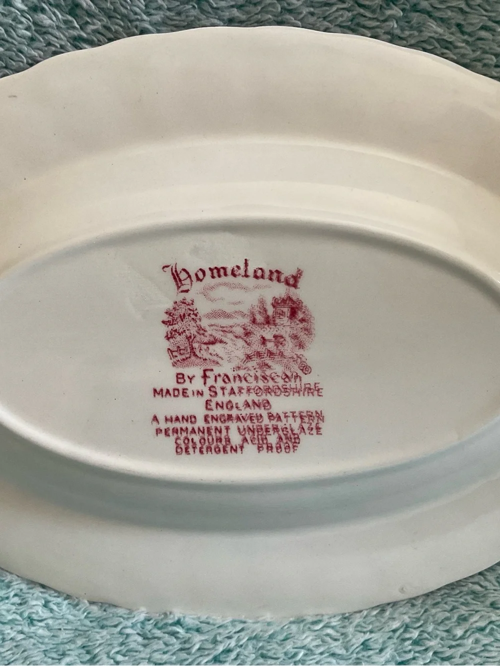 Homeland by Franciscan pink 8.75” Oval Serving Bowl England